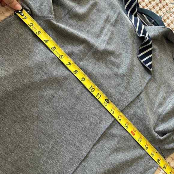 Weekends by Chico's Open Front Cardigan Gray Blue Inside Stripes Women's L - Picture 6 of 8